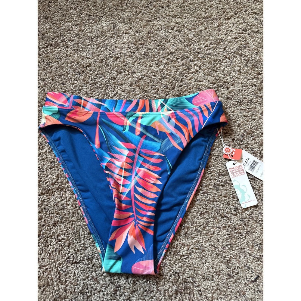 New Swim Systems Soleil High Waist Bikini‎ Bottoms Sz Small Tropical Punch